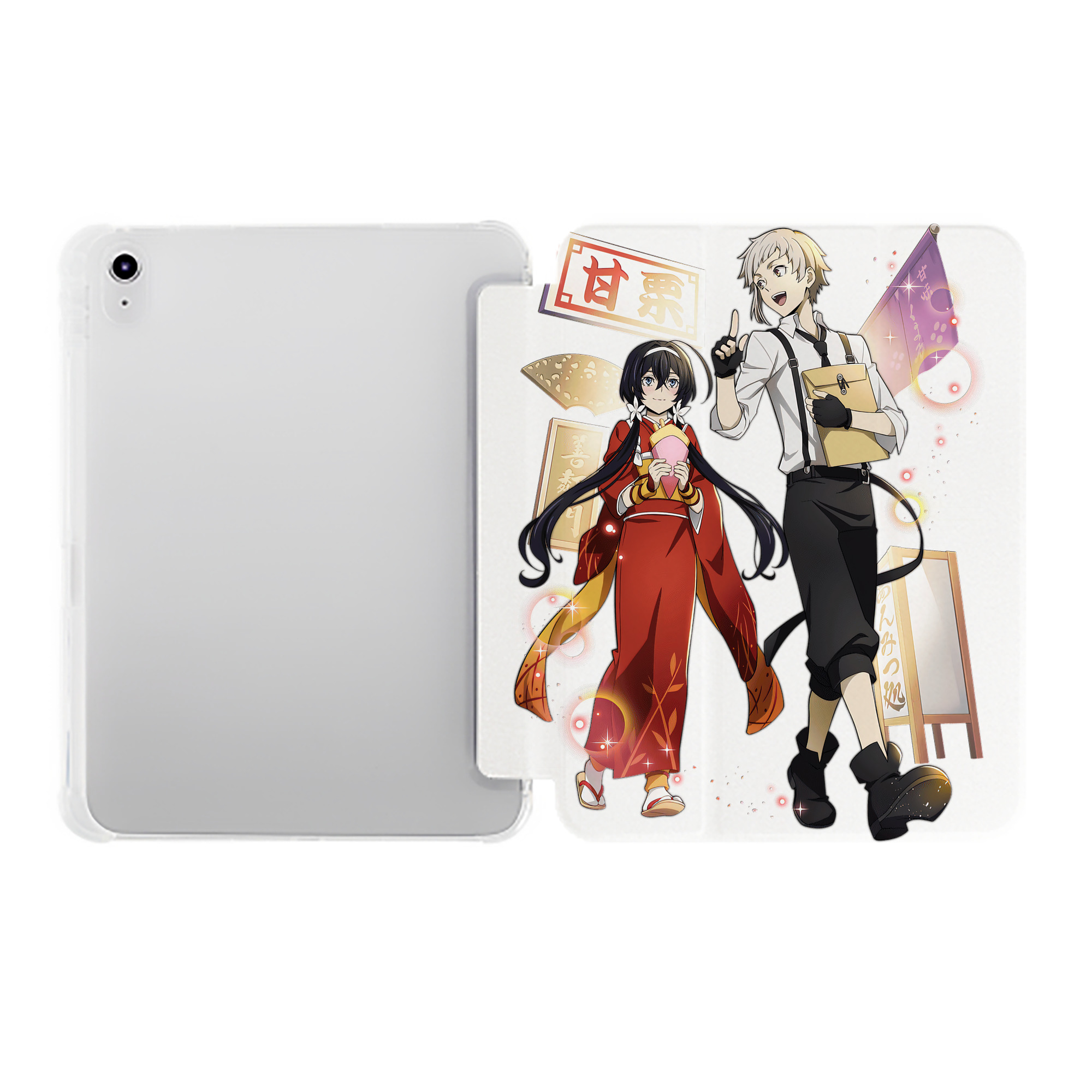 （画像用） 文豪ストレイドッグス Bungo Stray Dogs IPad ケース ペン収納付き 三つ折りスタンド PUレザー×シリコン 対応機種9.5/10.5/10.9インチ